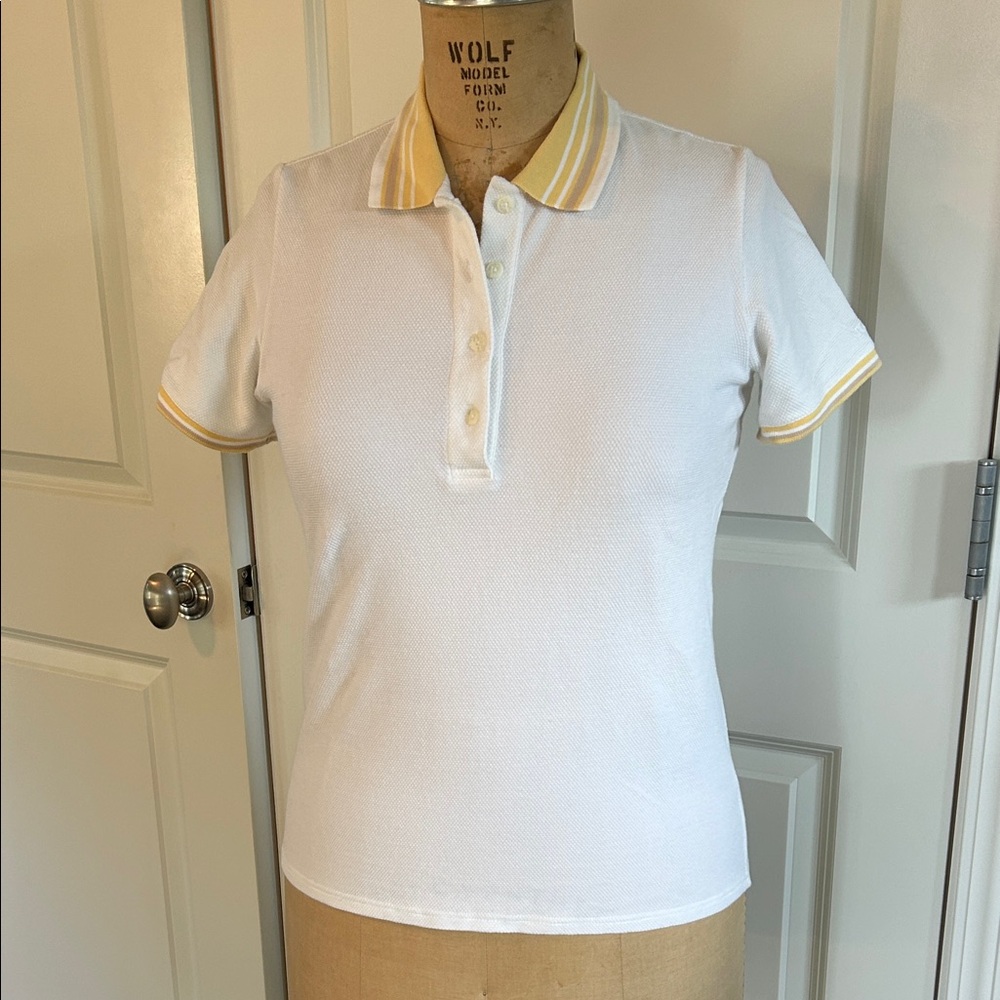 IZOD White Polo Tee with Yellow Trim